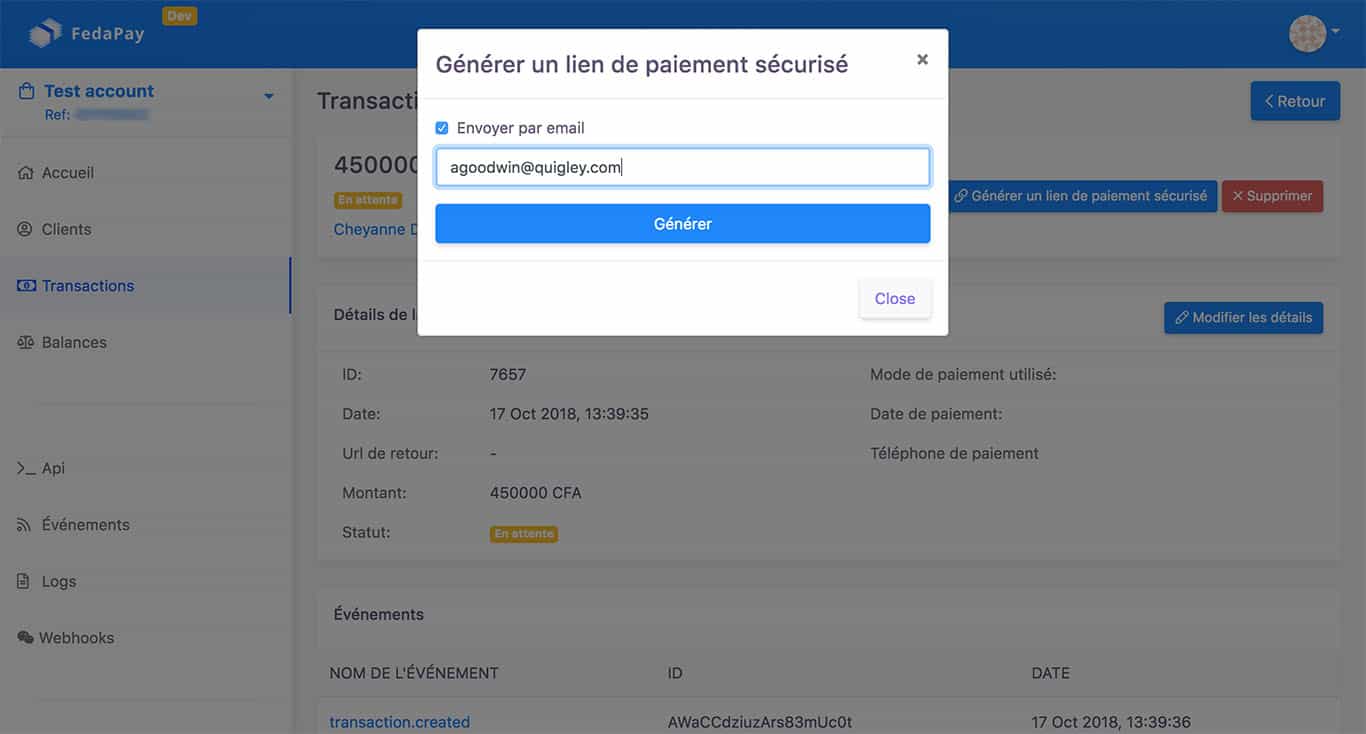 Payer avec Feda Direct